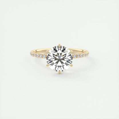 2.0 CT Round Cut Solitaire Pave Moissanite Engagement Ring 8