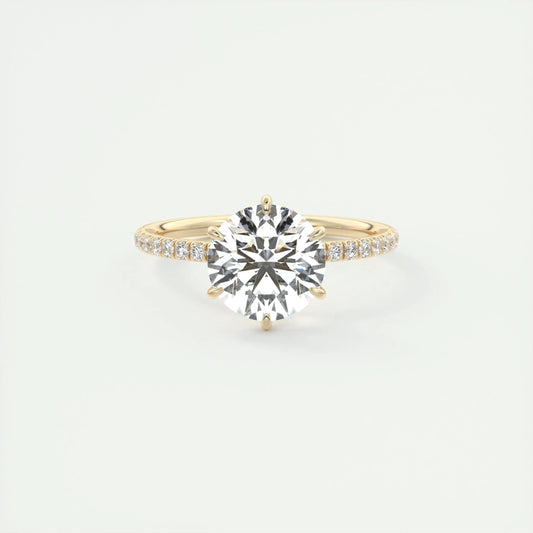 2.0 CT Round Cut Solitaire Pave Moissanite Engagement Ring 8