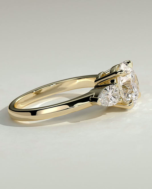 Round Three Stones Lab Grown Diamond Engagement Ring