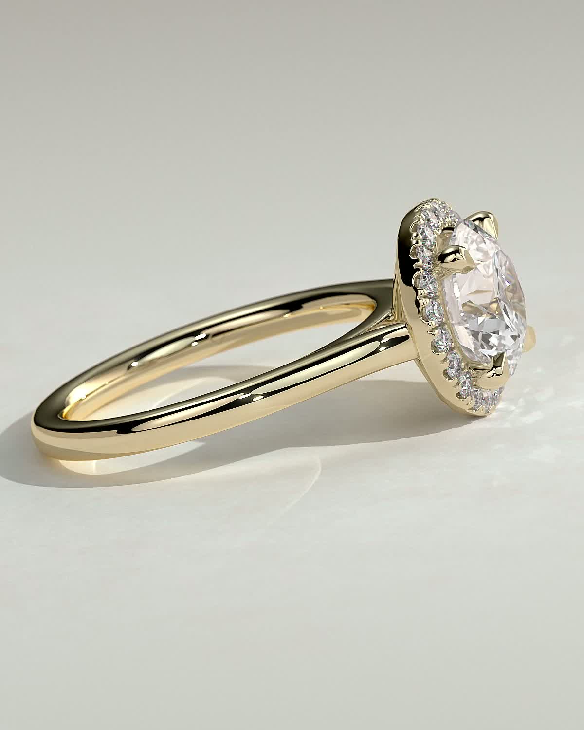 Round Halo Lab Grown Diamond Engagement Ring
