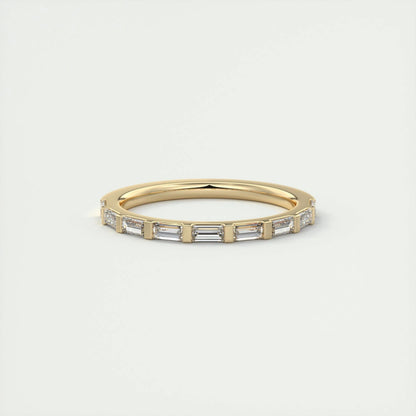 0.54 Baguette Bar Set Half Eternity Moissanite Bridal Wedding Band 7