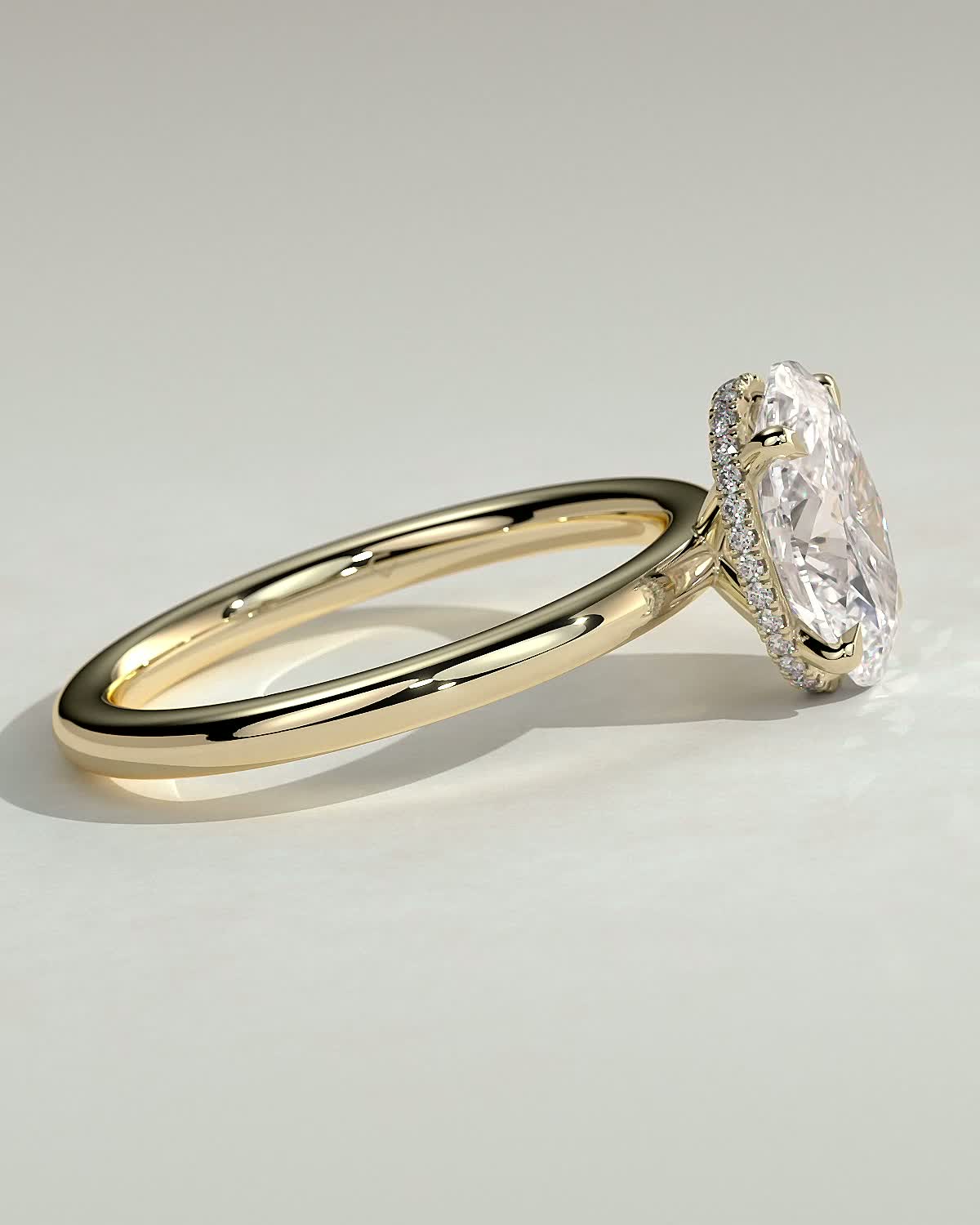 Oval Hidden Halo Lab Grown Diamond Engagement Ring