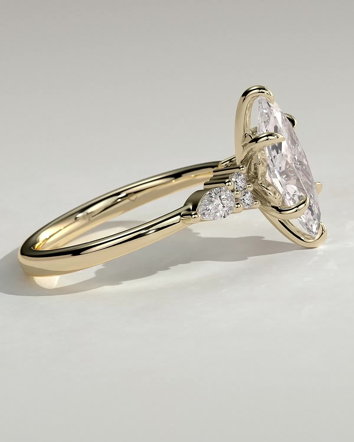 Marquise Cluster Lab Grown Diamond Engagement Ring