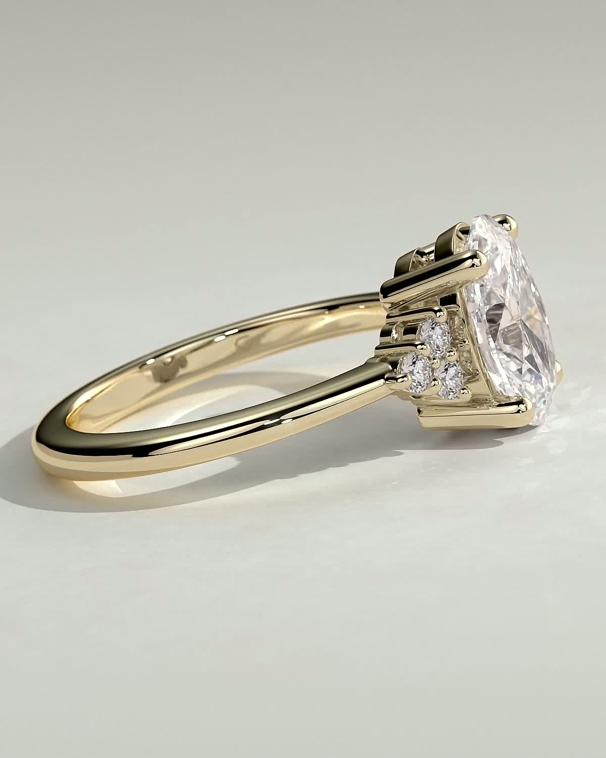 Oval Cluster Lab Grown Diamond Engagement Ring