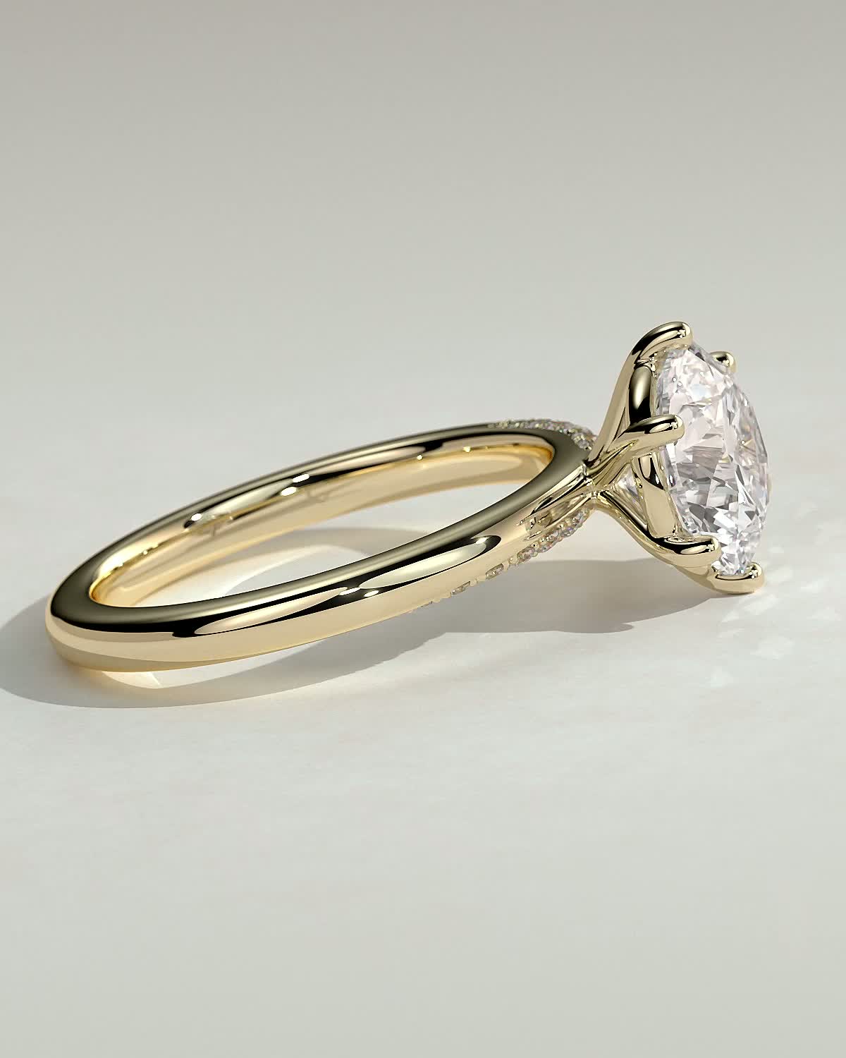 Round Minimal Cluster Lab Grown Diamond Engagement Ring