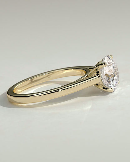 Round Solitaire & Cathedral Lab Grown Diamond Engagement Ring