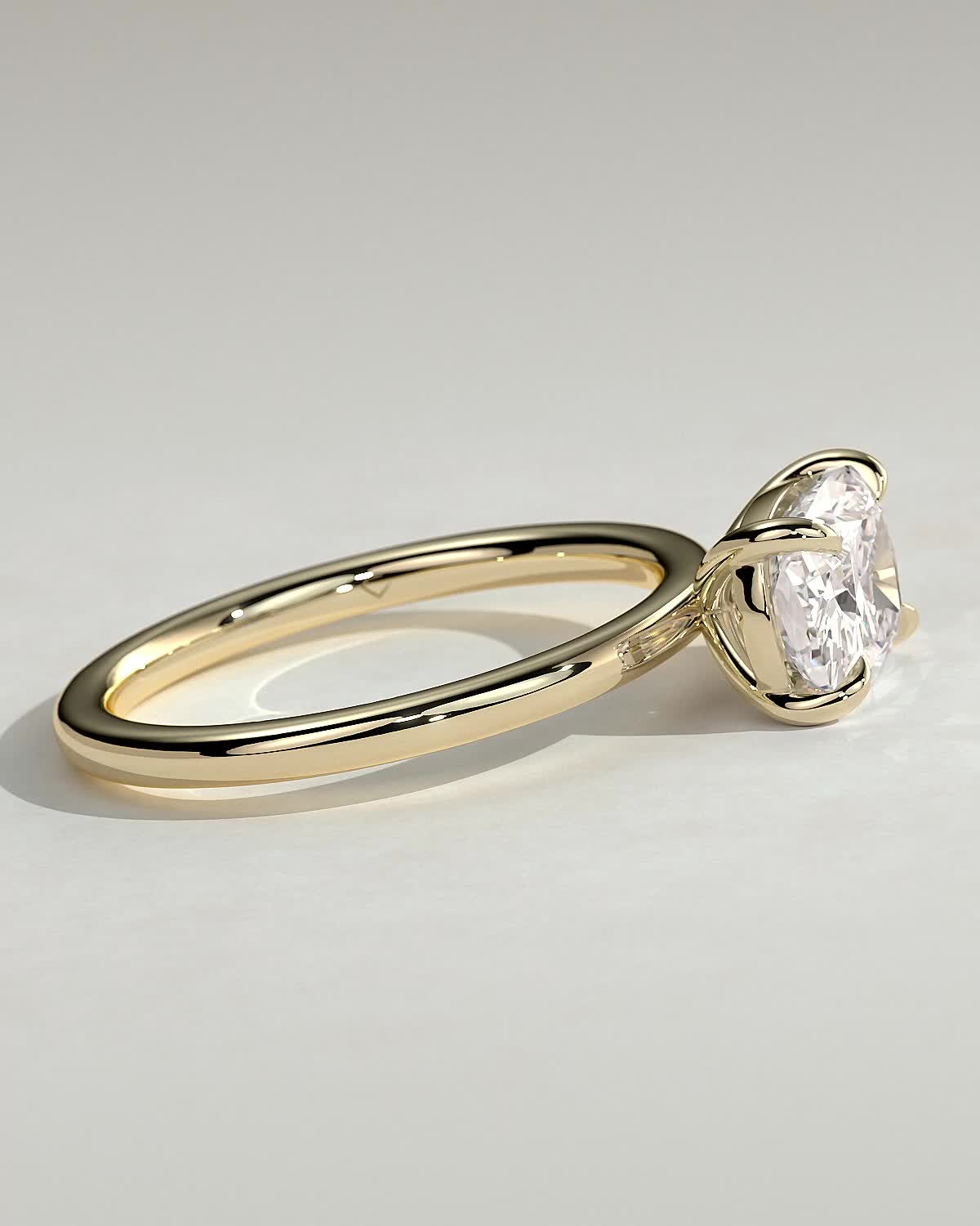 Elongated Cushion East West Solitaire Lab Grown Diamond Engagement Ring