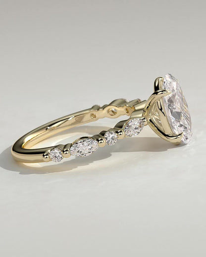 Oval Alternating Pave Lab Grown Diamond Engagement Ring