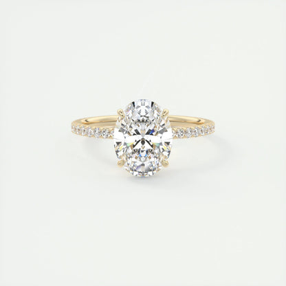 2 CT Oval Solitaire CVD F/VS1 Diamond Engagement Ring 9