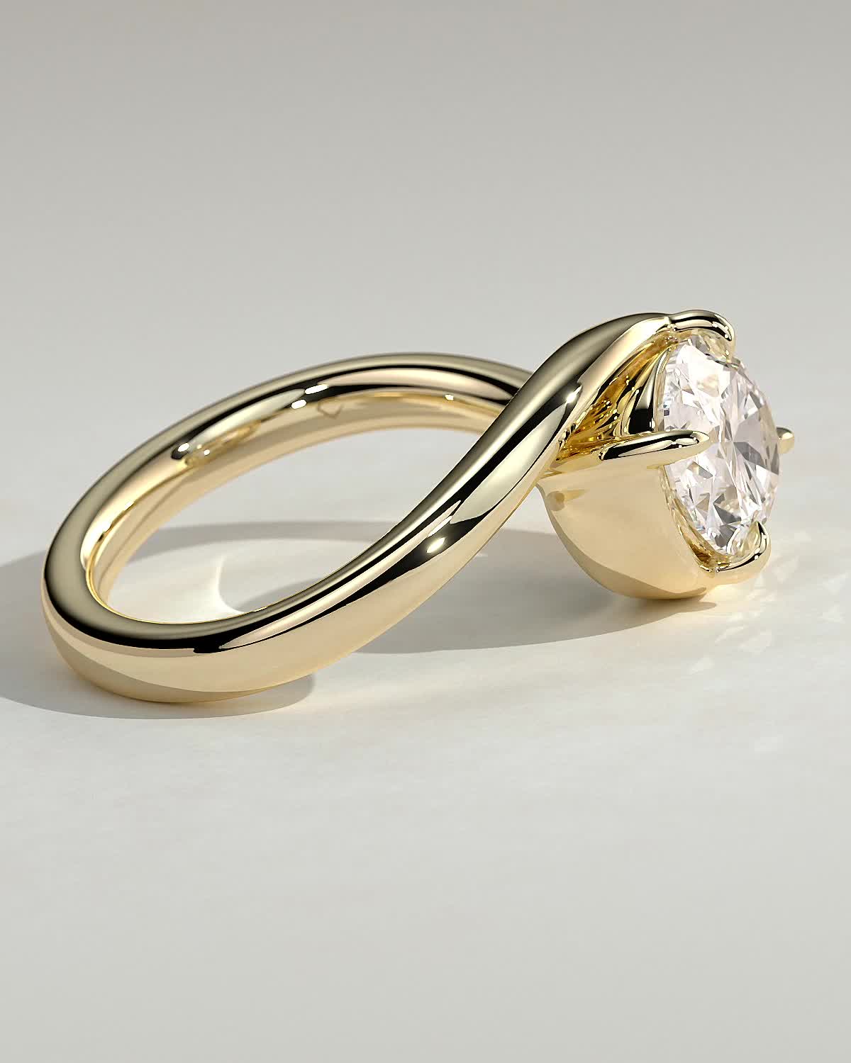 Oval Swirl Solitaire Lab Grown Diamond Engagement Ring