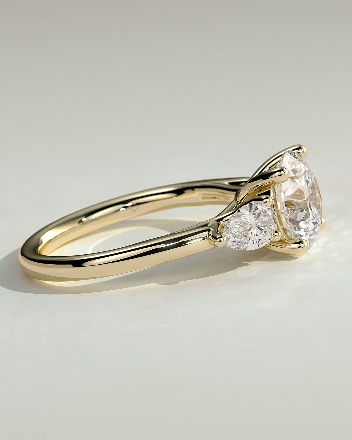 Round Three Stones Lab Grown Diamond Engagement Ring