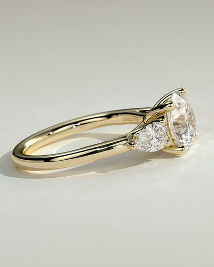 Round Three Stones Lab Grown Diamond Engagement Ring
