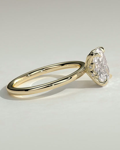 Elongated Cushion Solitaire Lab Grown Diamond Engagement Ring