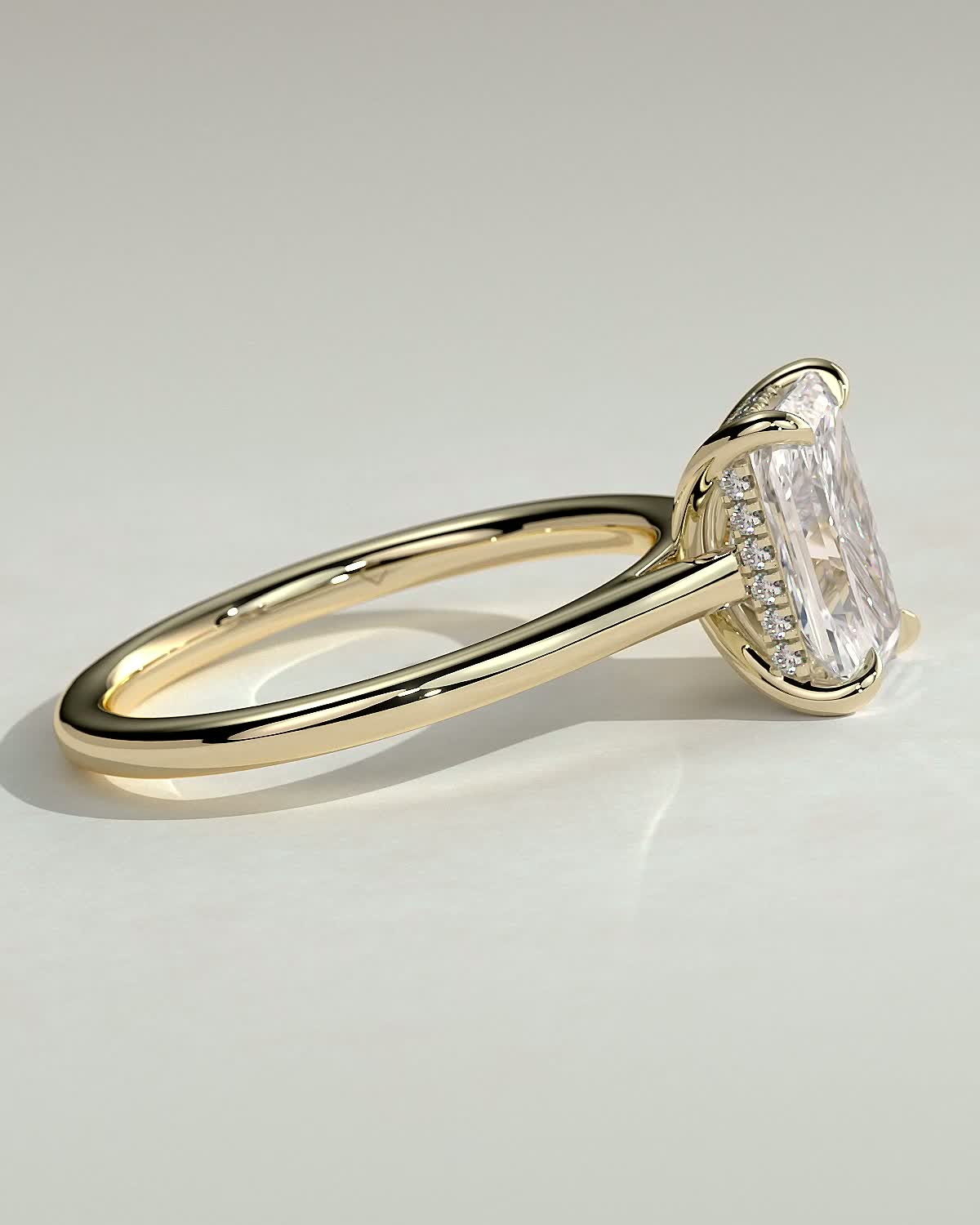 Radiant Hidden Halo Lab Grown Diamond Engagement Ring