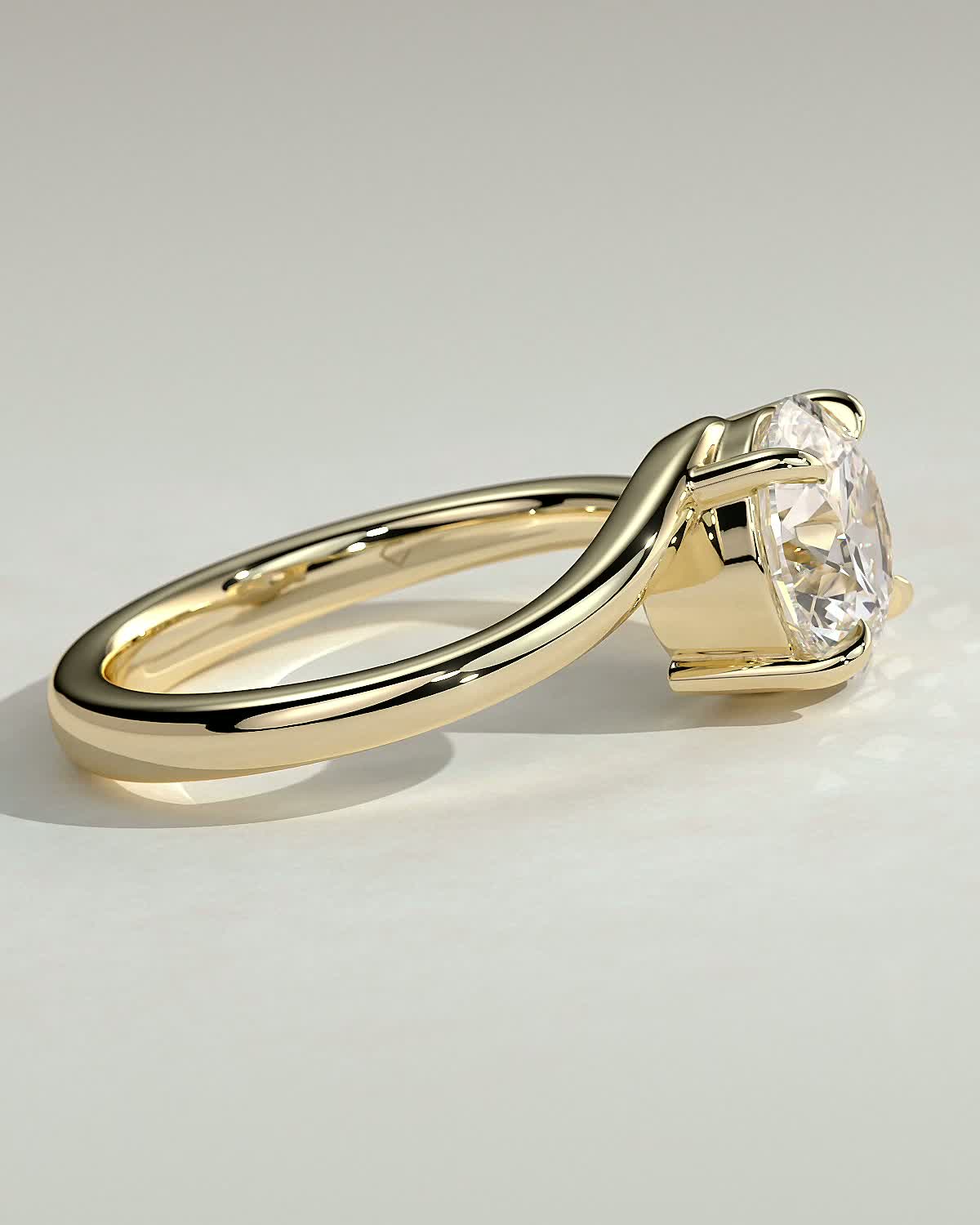 Round Swirl Solitaire Lab Grown Diamond Engagement Ring
