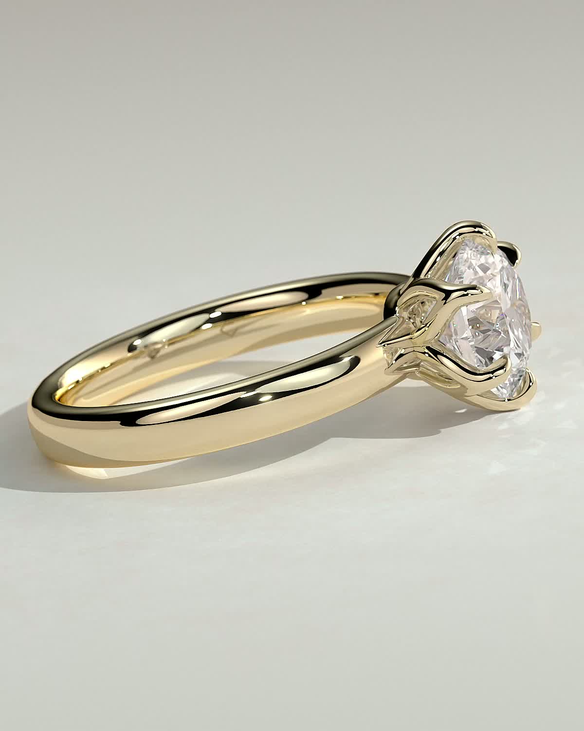 Round Bold Solitaire Lab Grown Diamond Engagement Ring