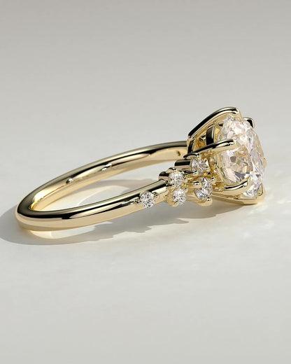 Round Cluster Lab Grown Diamond Engagement Ring