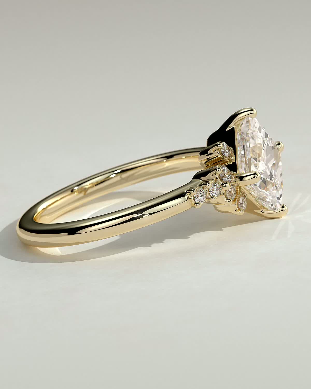 Princess Cluster Lab Grown Diamond Engagement Ring