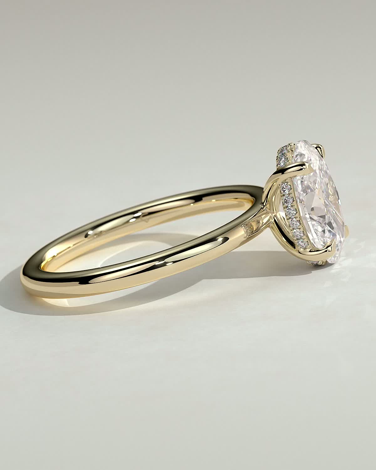 Oval Hidden Halo Lab Grown Diamond Engagement Ring
