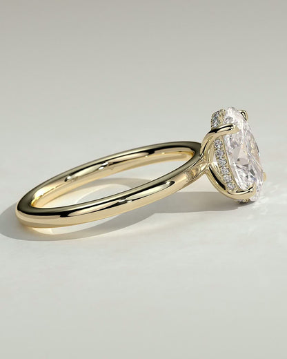 Oval Hidden Halo Lab Grown Diamond Engagement Ring