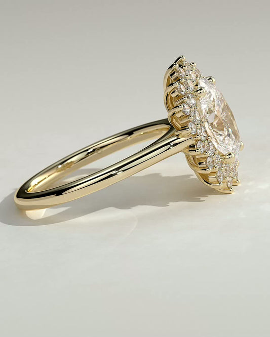 Oval Double Halo Lab Grown Diamond Engagement Ring