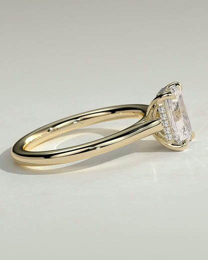 Emerald Cathedral & Hidden Halo Lab Grown Diamond Engagement Ring
