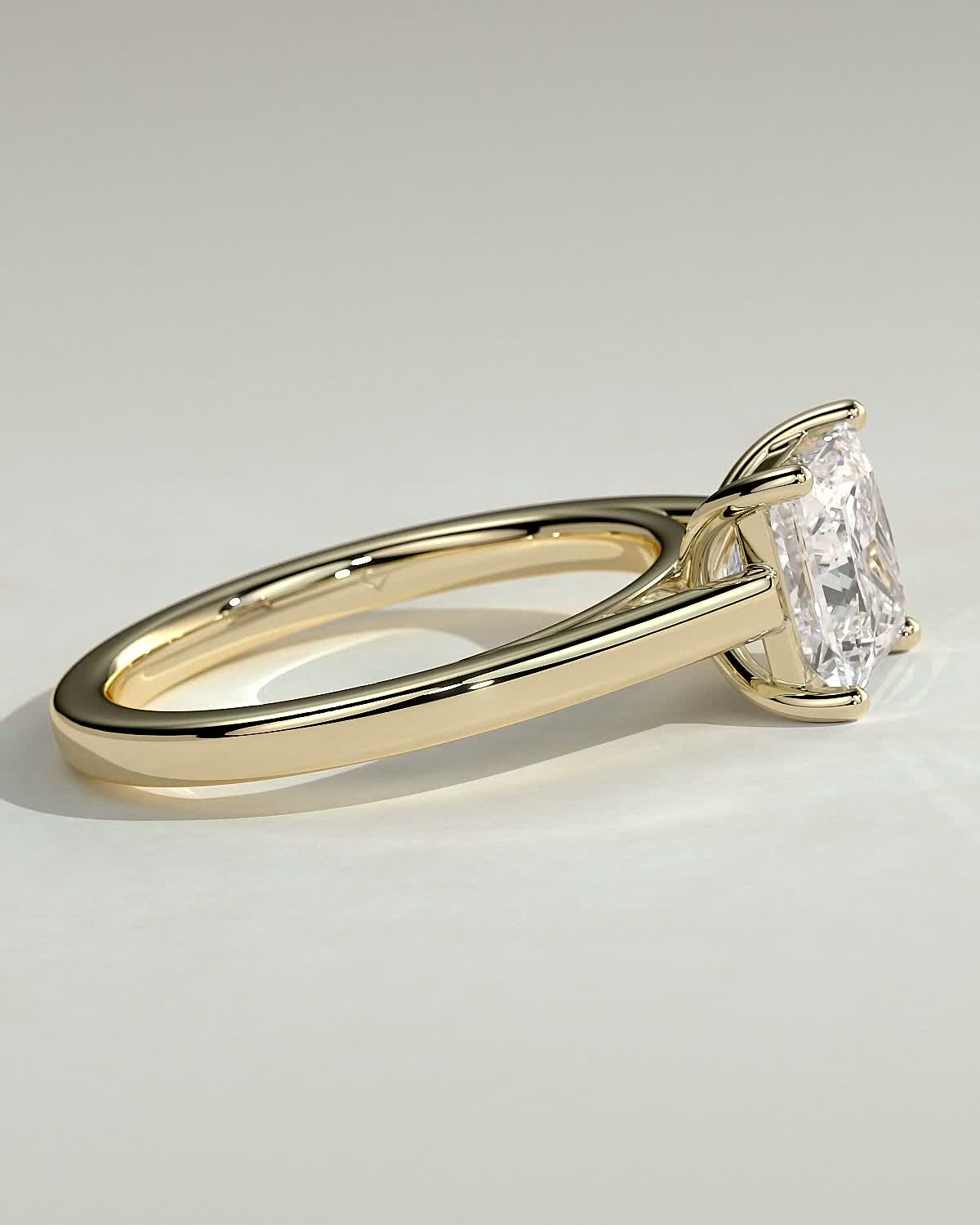 Princess Solitaire & Cathedral Lab Grown Diamond Engagement Ring