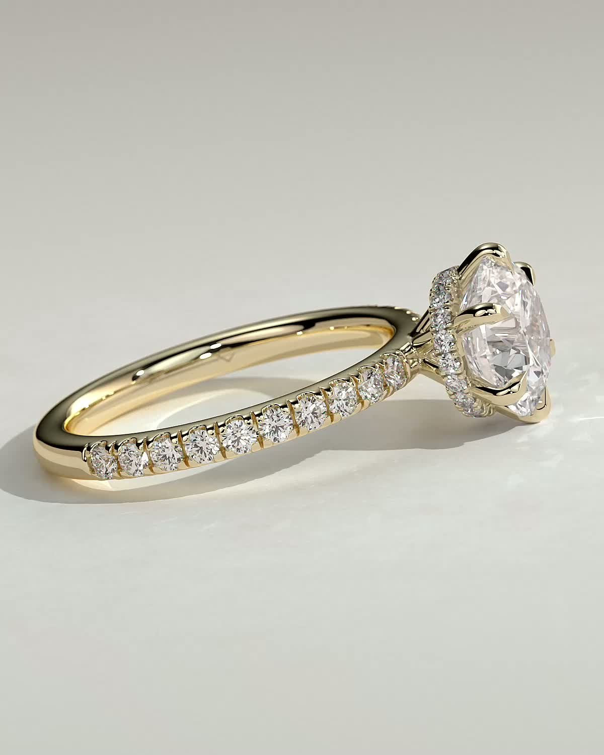 Round Pave & Hidden Halo Lab Grown Diamond Engagement Ring
