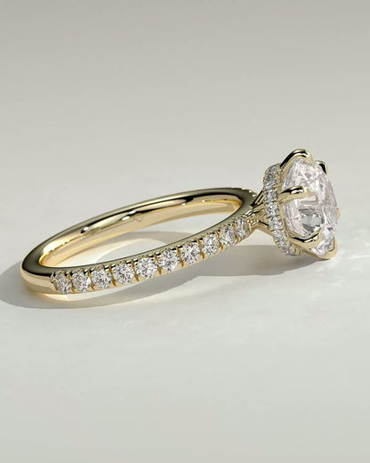 Round Pave & Hidden Halo Lab Grown Diamond Engagement Ring
