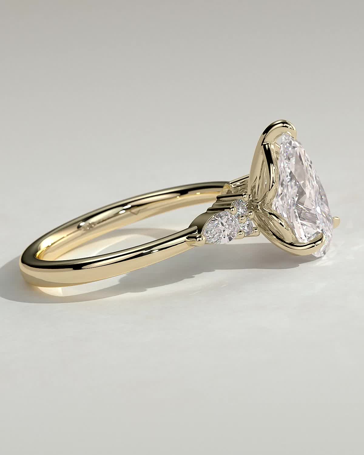 Pear Cluster Lab Grown Diamond Engagement Ring