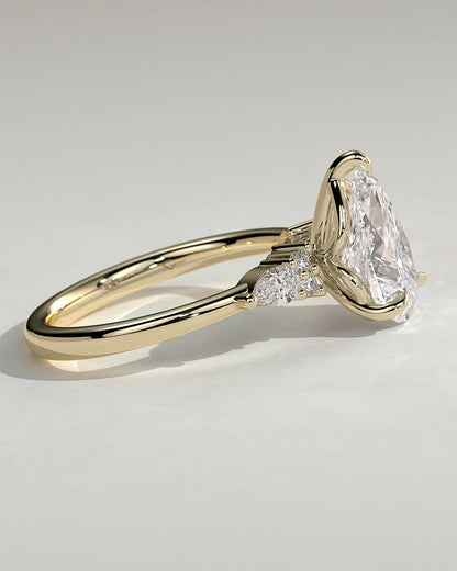 Pear Cluster Lab Grown Diamond Engagement Ring