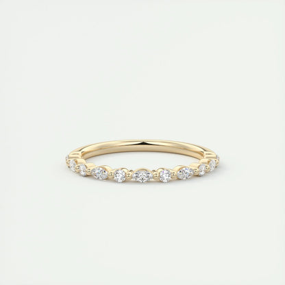 0.32 CT Marquise & Round Multi Stones CVD EF/VVS Diamond Wedding Band 6