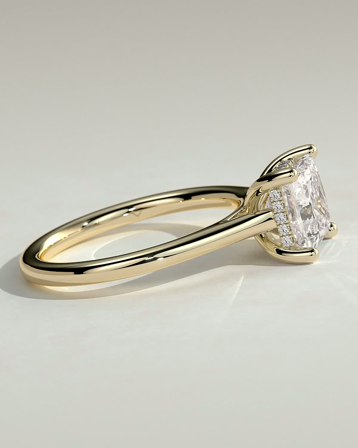 Princess Hidden Halo Lab Grown Diamond Engagement Ring