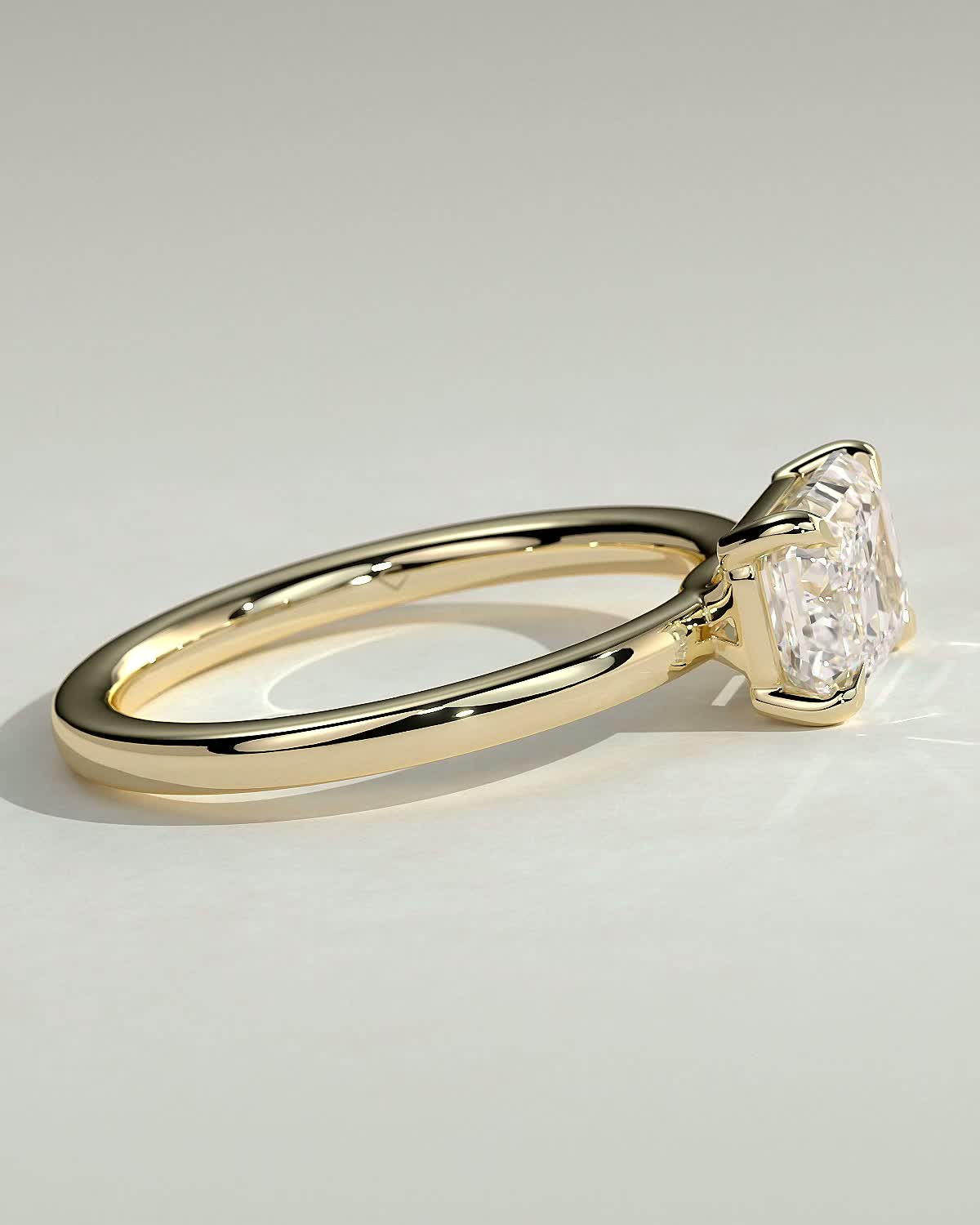 Emerald East West Solitaire Lab Grown Diamond Engagement Ring