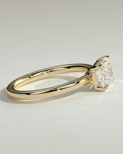 Emerald East West Solitaire Lab Grown Diamond Engagement Ring