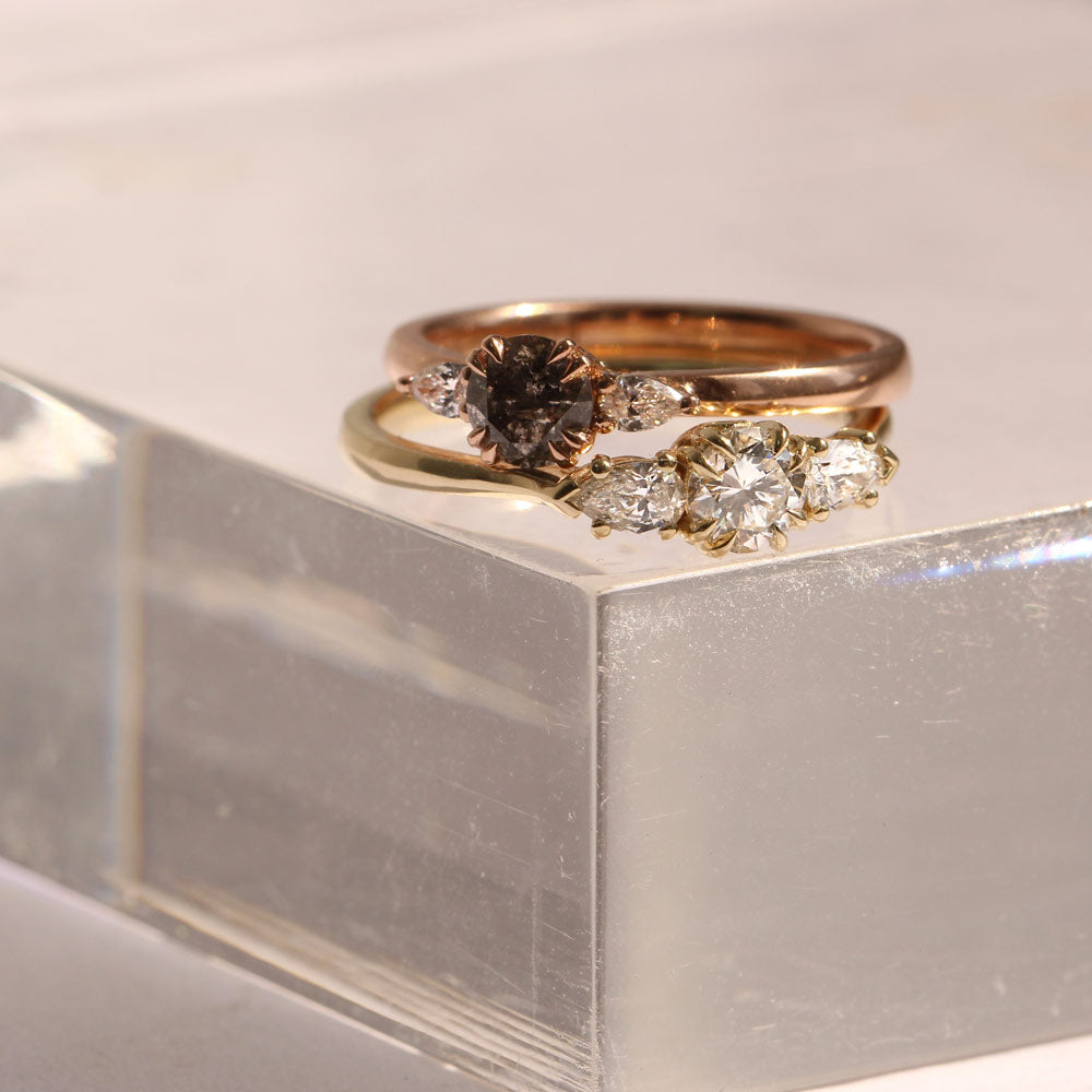 2 CT Round Three Stones Lab Grown Diamond Engagement Ring