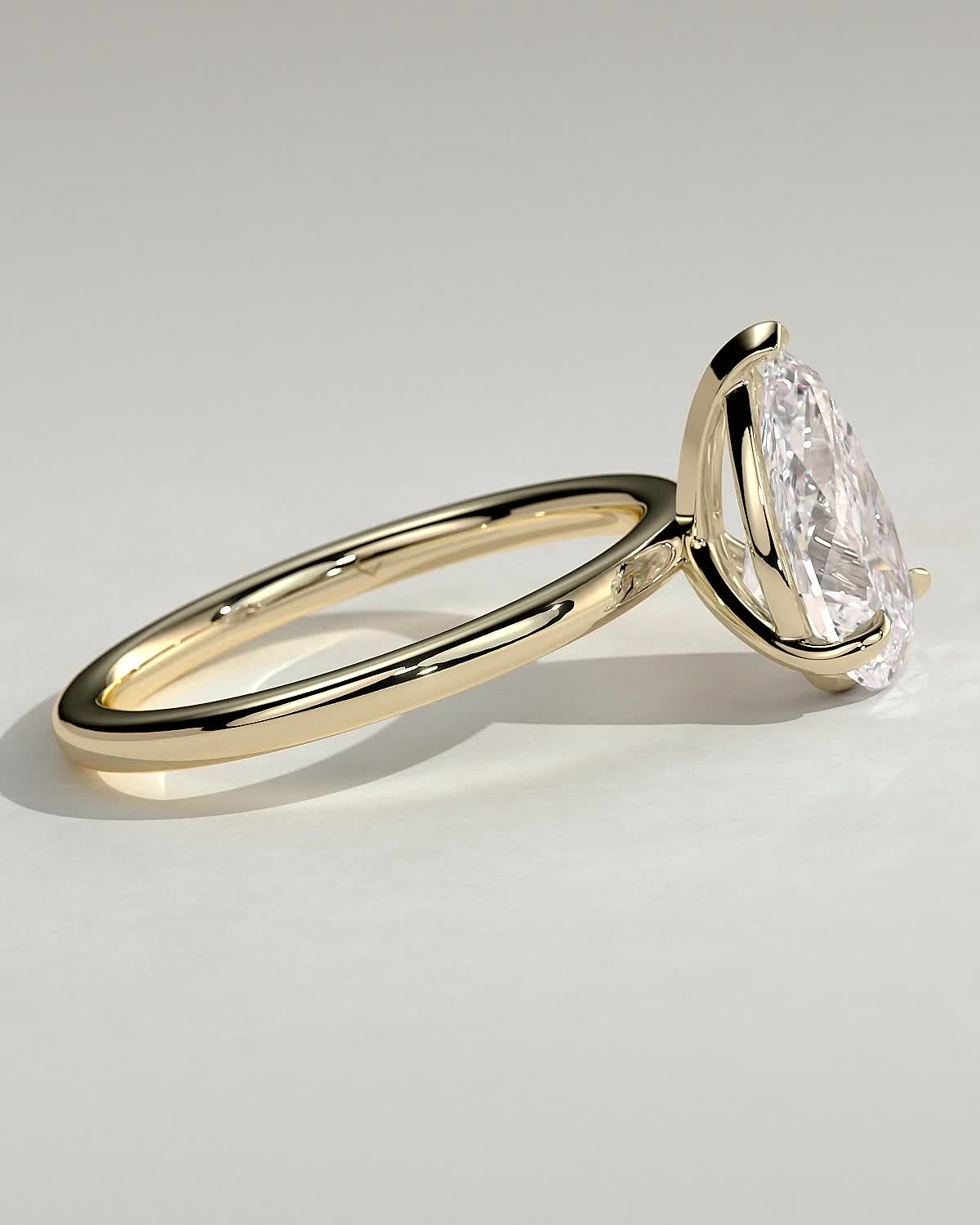 Pear Solitaire Lab Grown Diamond Engagement Ring