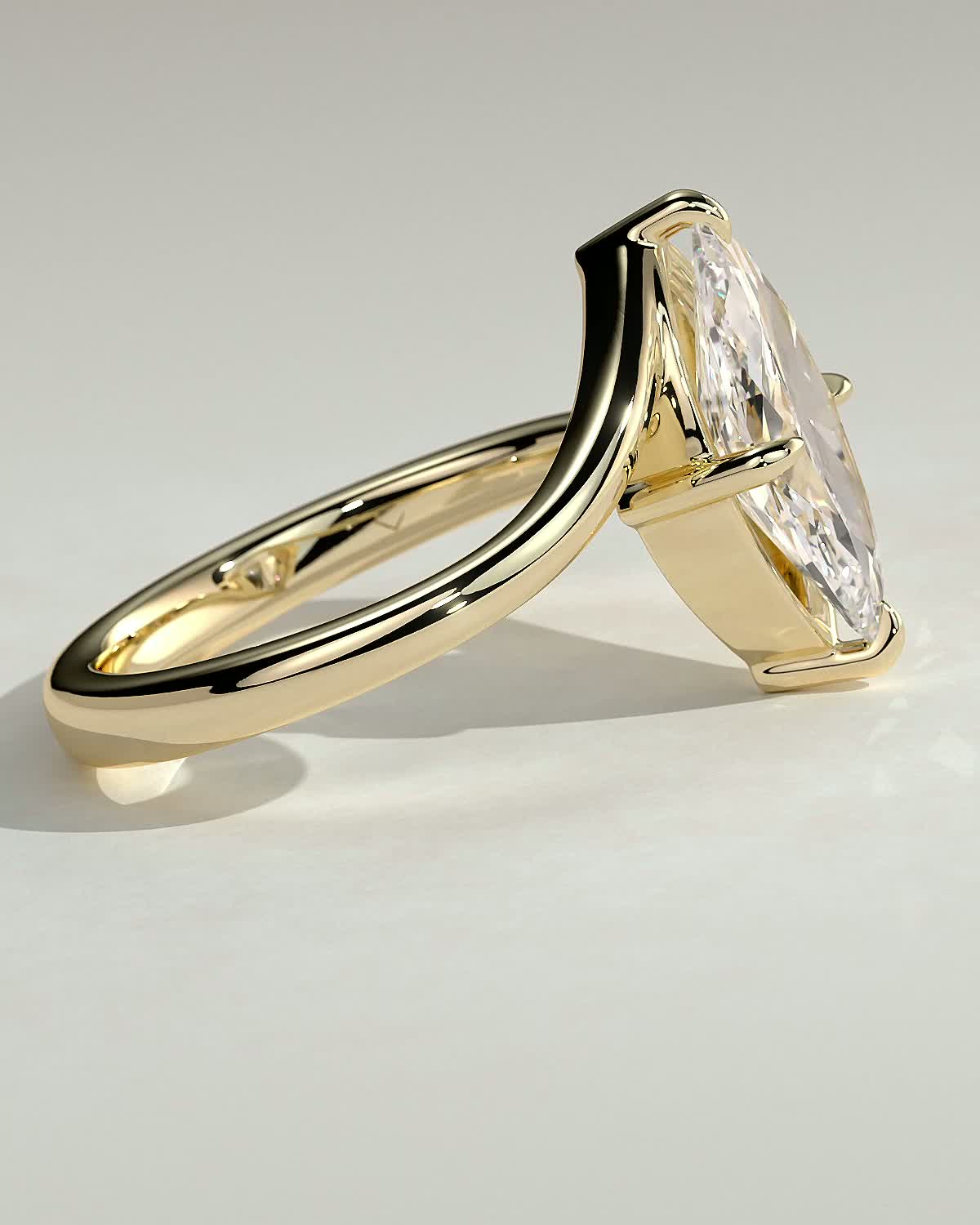 Marquise Swirl Solitaire Lab Grown Diamond Engagement Ring