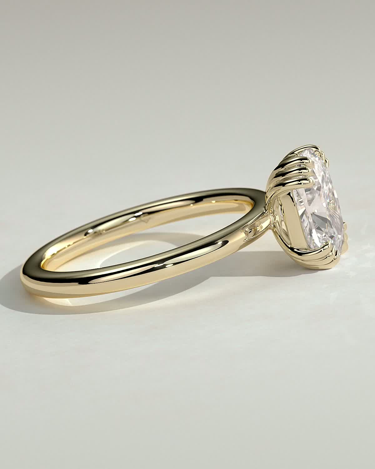 Elongated Cushion Solitaire Lab Grown Diamond Engagement Ring