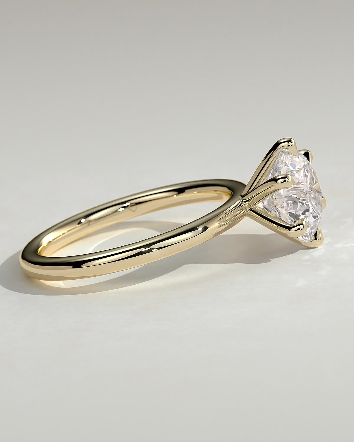 Round Claw Prong Solitaire Lab Grown Diamond Engagement Ring