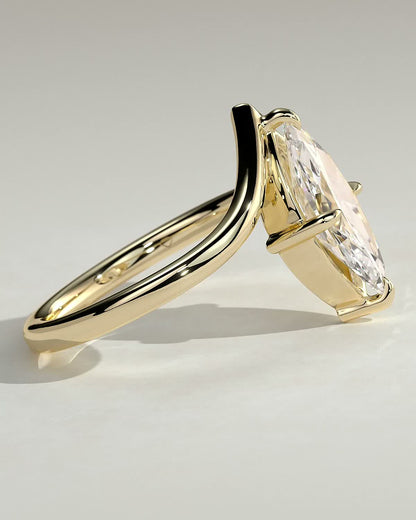 Marquise Swirl Solitaire Lab Grown Diamond Engagement Ring