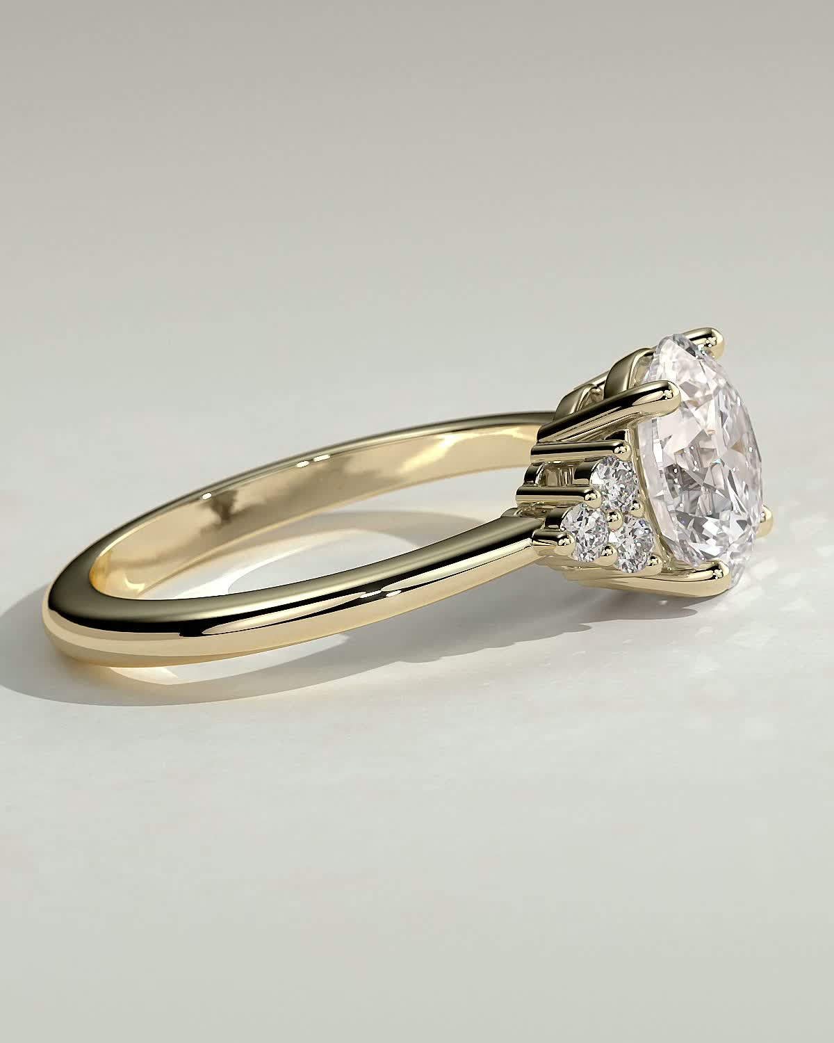 Round Cluster Lab Grown Diamond Engagement Ring