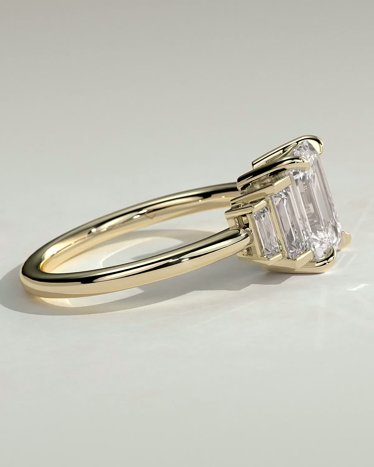 Emerald Cluster Lab Grown Diamond Engagement Ring