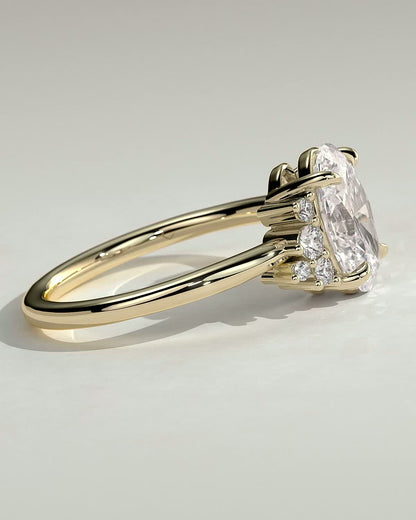 Oval Cluster Lab Grown Diamond Engagement Ring