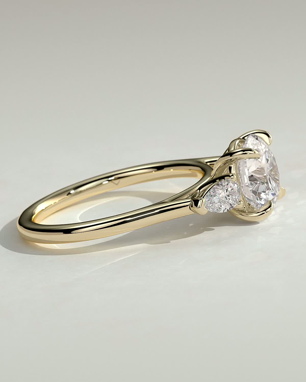 Round Three Stones Lab Grown Diamond Engagement Ring