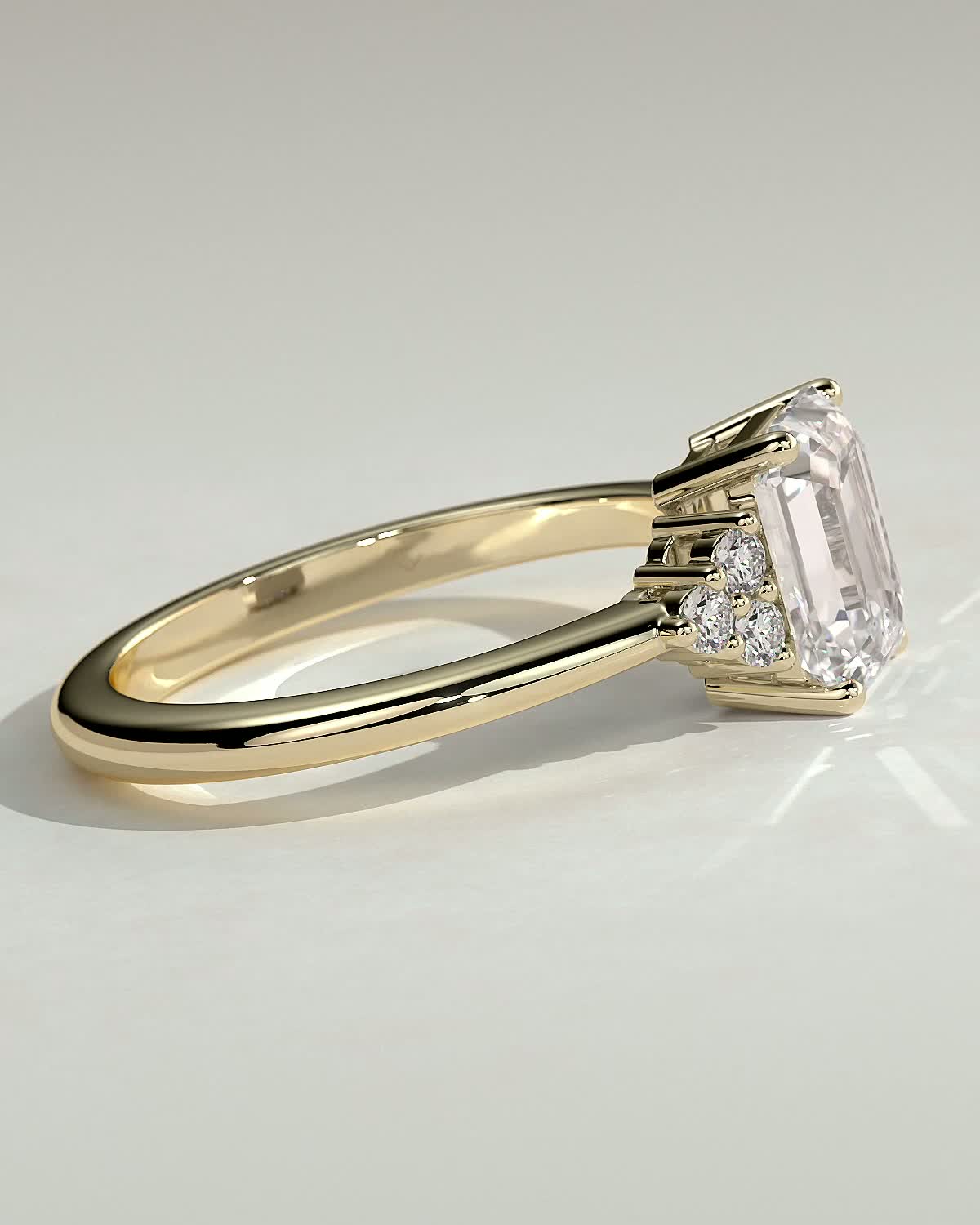 Emerald Cluster Lab Grown Diamond Engagement Ring
