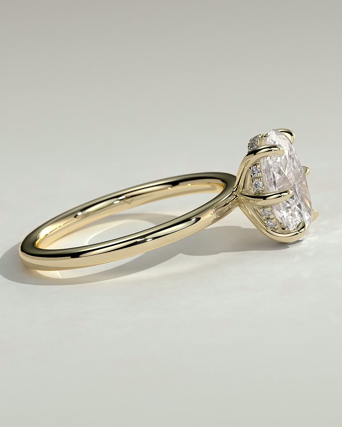 Oval Hidden Halo Lab Grown Diamond Engagement Ring