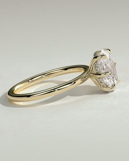 Oval Hidden Halo Lab Grown Diamond Engagement Ring