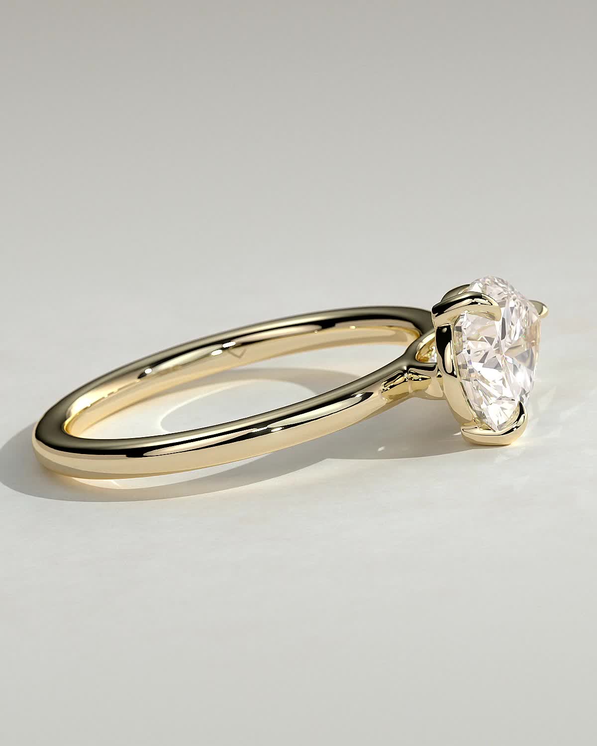 Pear East West Solitaire Lab Grown Diamond Engagement Ring