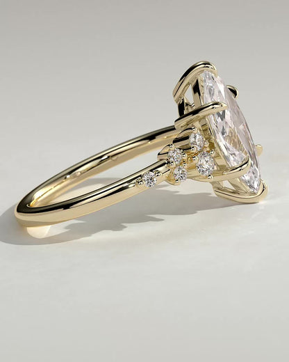 Marquise Cluster Lab Grown Diamond Engagement Ring